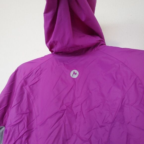 Marmot Windbreaker Rain Jacket Women M Full Zip Trail Wind Hoody Hiking Packable - Picture 10 of 16